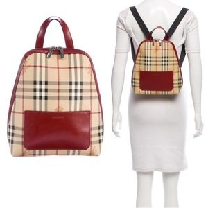 Authentic Burberry Winchester Haymarket Backpack Vintage Y2K Rare Purse Bag